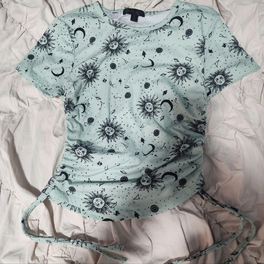 Mint Green Graphic Women's Top